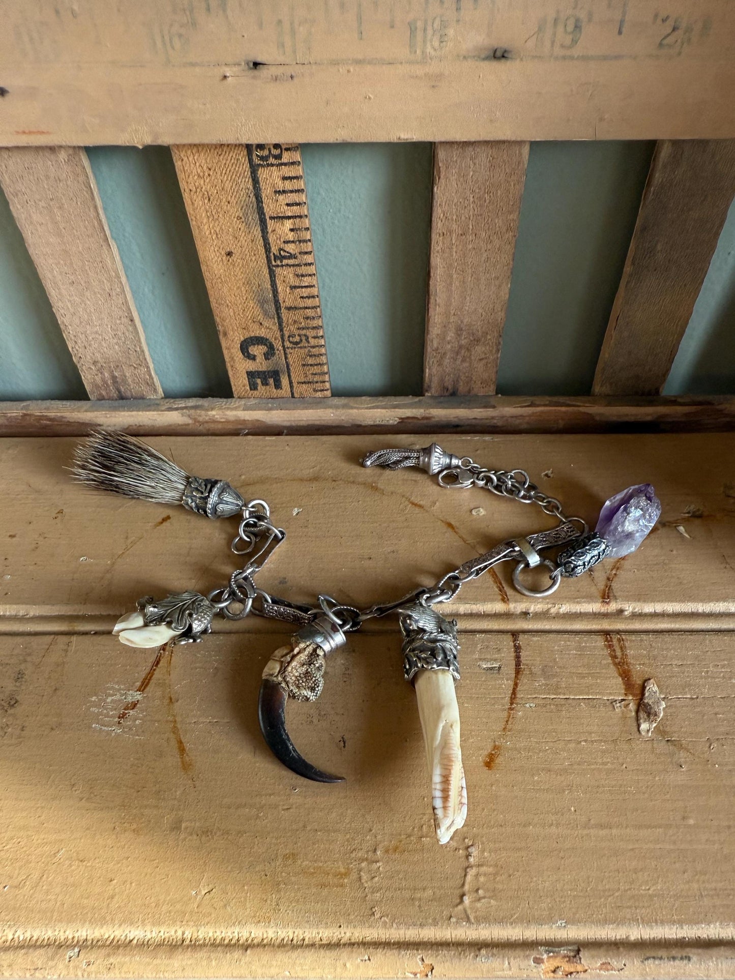 Vintage Silver Charivari Balvaria Hunt Trophies on Bracelet