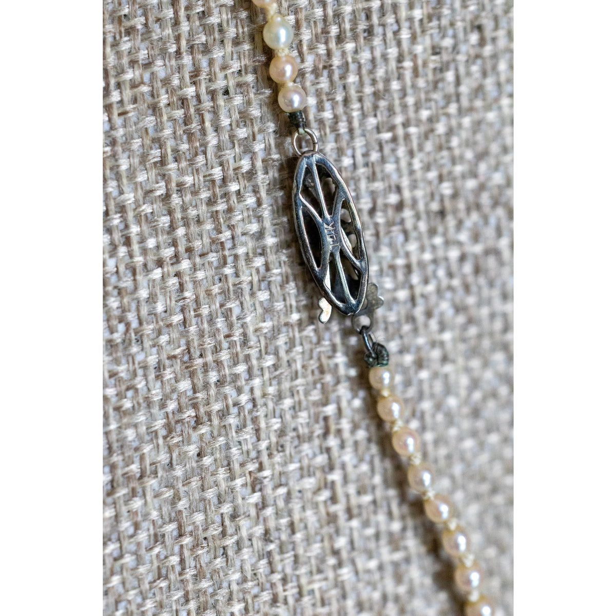 c1930-1940 Graduated Cultured Pearl Strand Necklace with 14K White Gold Clasp