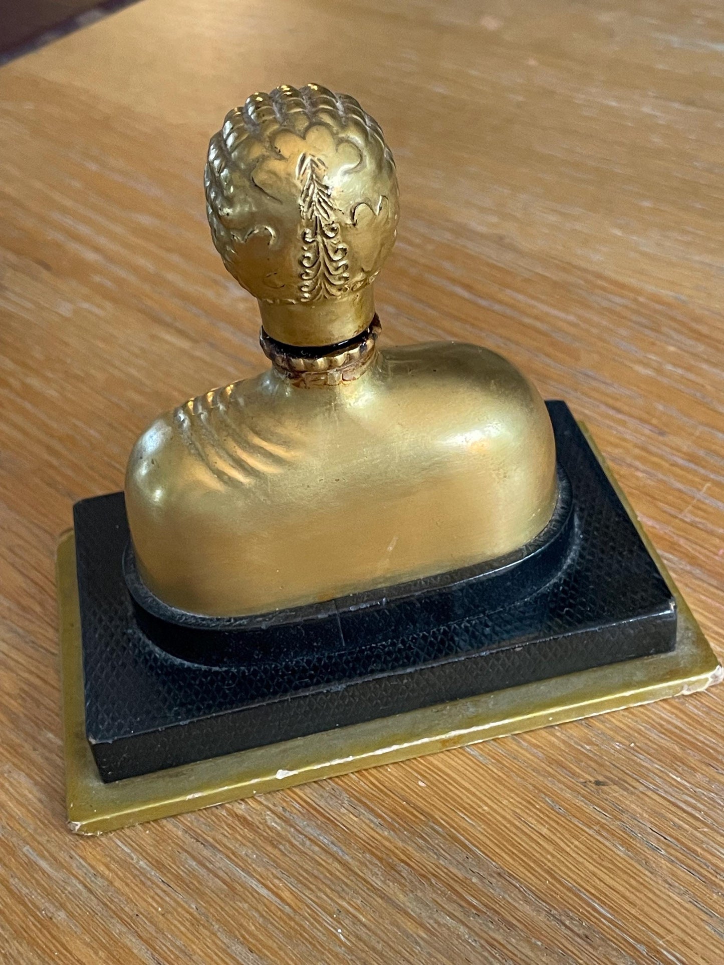 Art Deco Hattie Carnegie Figural Golden Perfume Bottle
