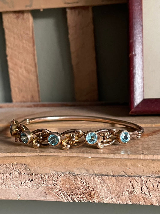 Edwardian Imitation Zircon Gold Filled Bracelet