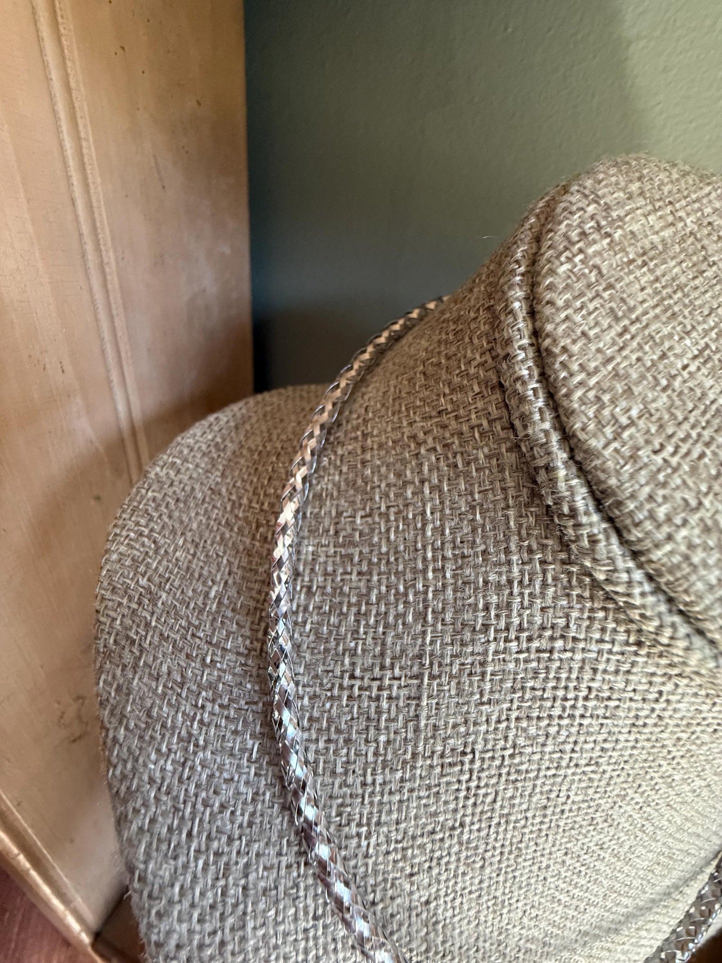 Vintage Milor 14K White Gold Woven Tublar Adjustable Collar Style Necklace