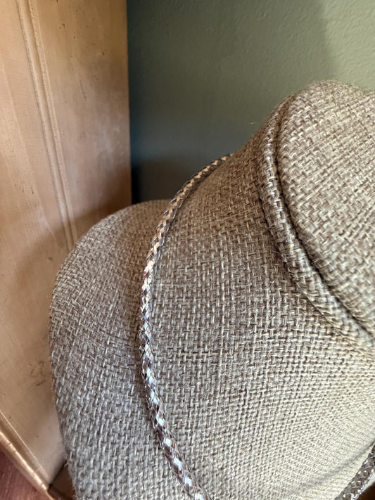 Vintage Milor 14K White Gold Woven Tublar Adjustable Collar Style Necklace