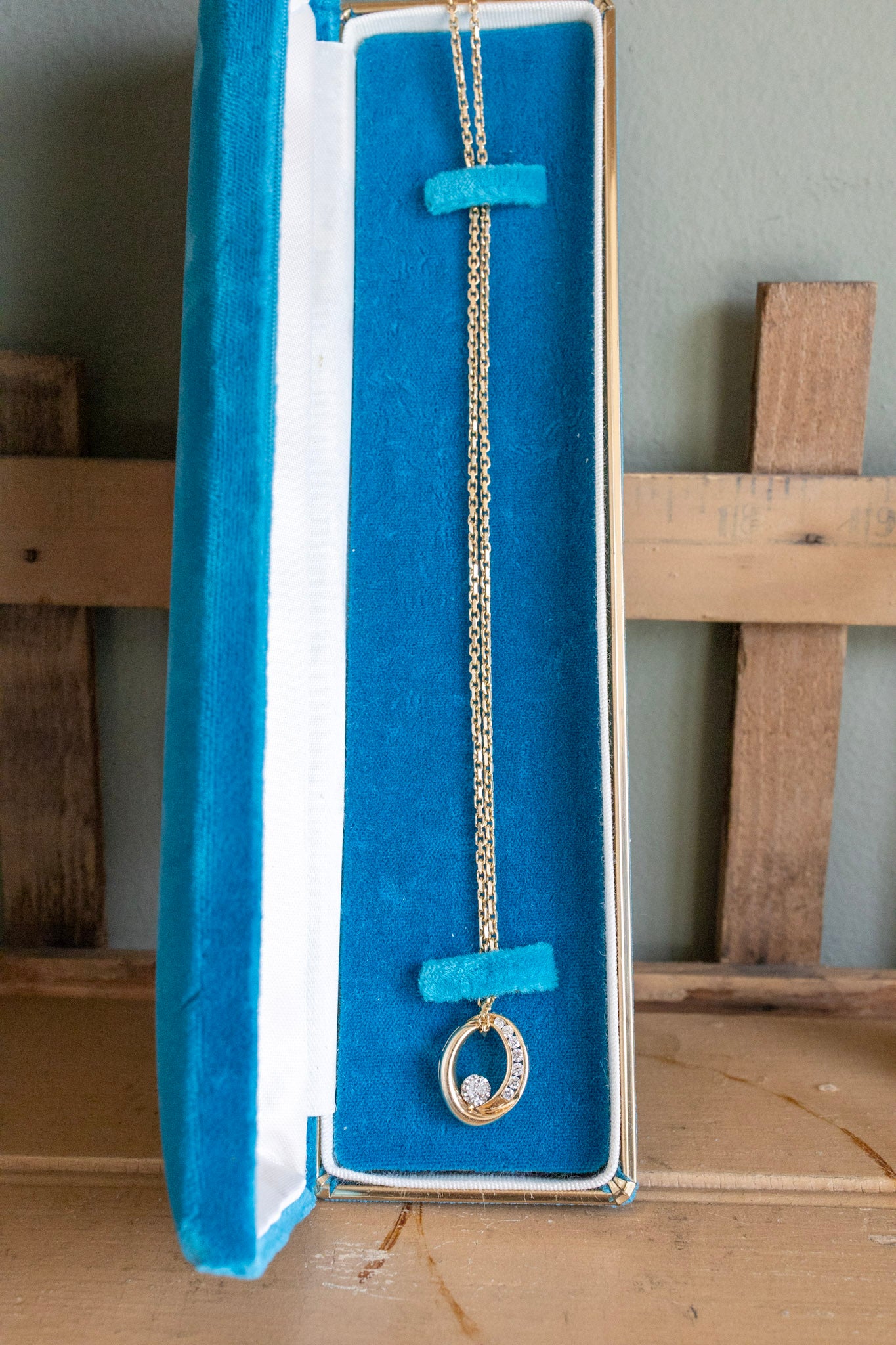 A Vintage 1980's 14K Yellow Gold Diamond Pendant With Optional 14K Chain