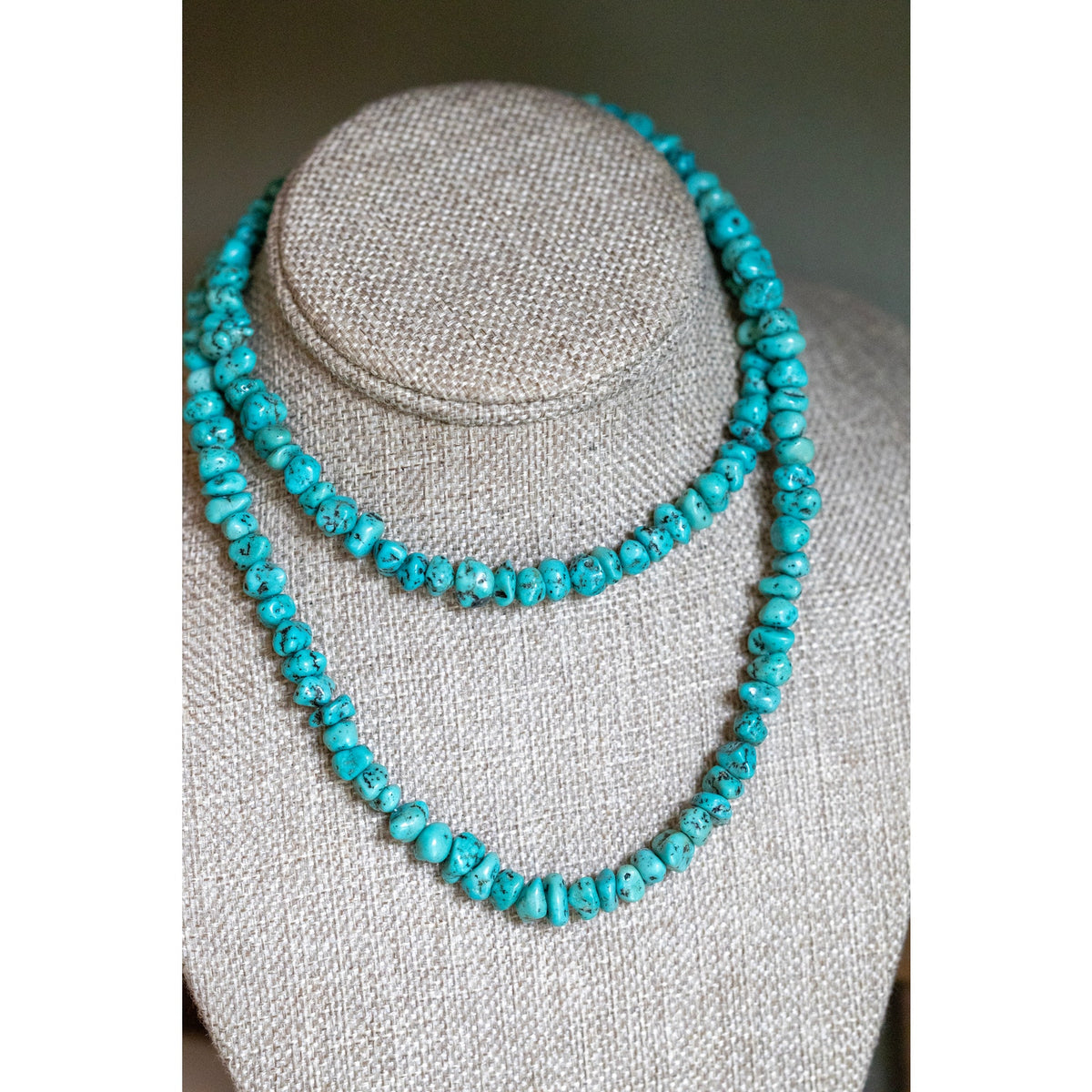 A Vintage Raw Natural Turquoise Nuggest Strand