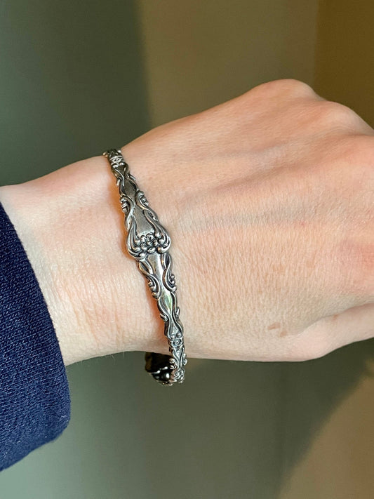Mid-Century Sterling Silver Beau Flatware Handle Style Bangle