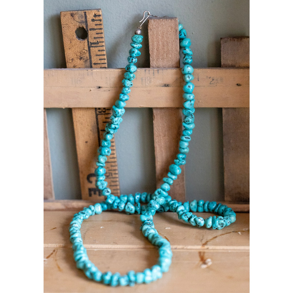 A Vintage Raw Natural Turquoise Nuggest Strand