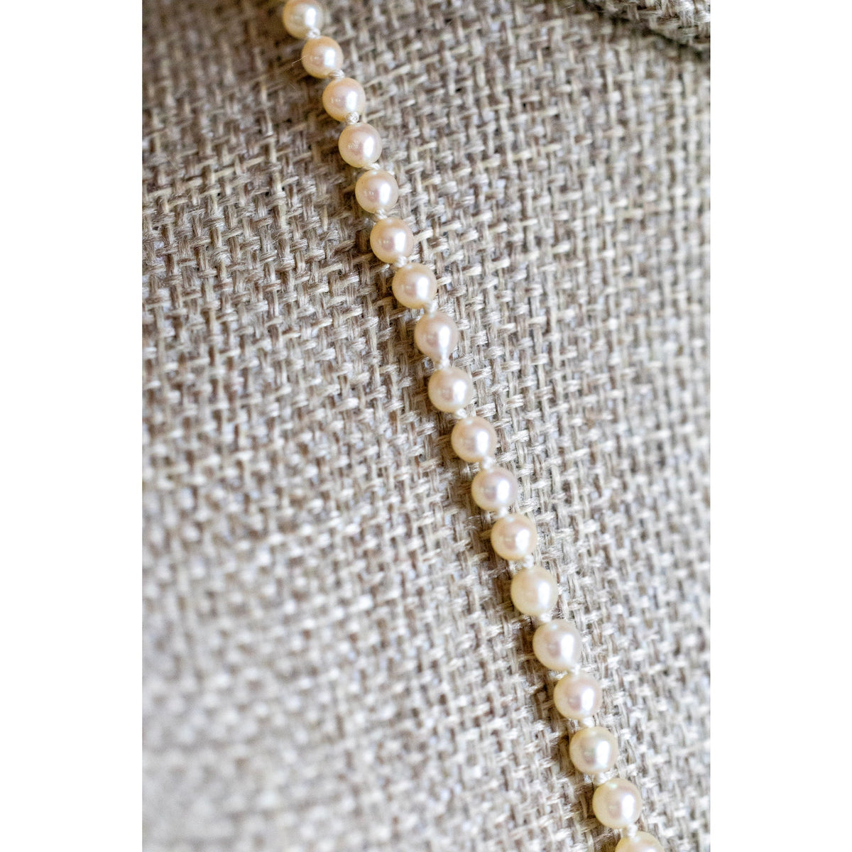 c1930-1940 Graduated Cultured Pearl Strand Necklace with 14K White Gold Clasp