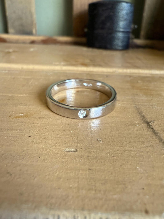 Italian Made Recarlo Vintage Platinum Diamond Band