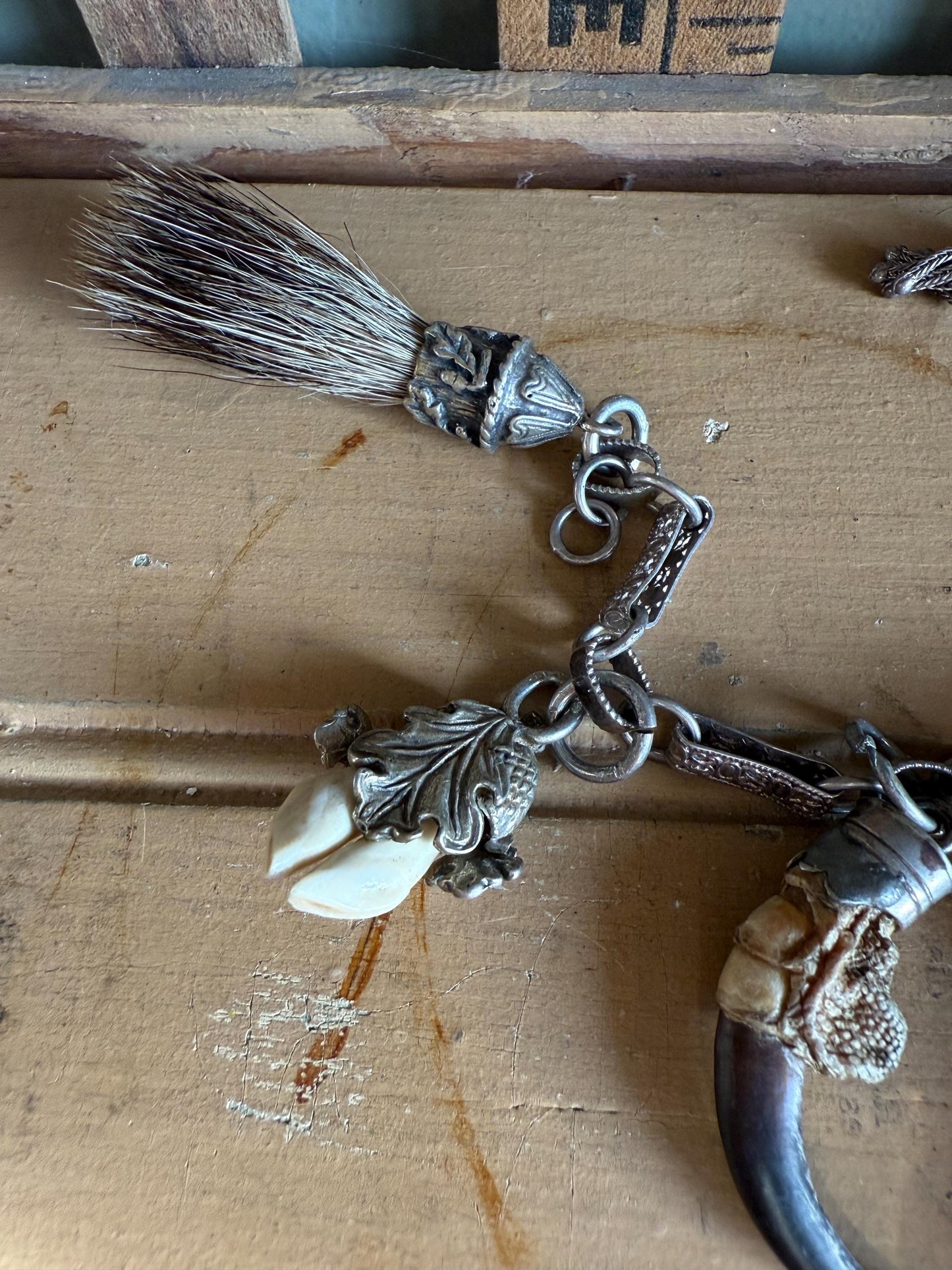 Vintage Silver Charivari Balvaria Hunt Trophies on Bracelet