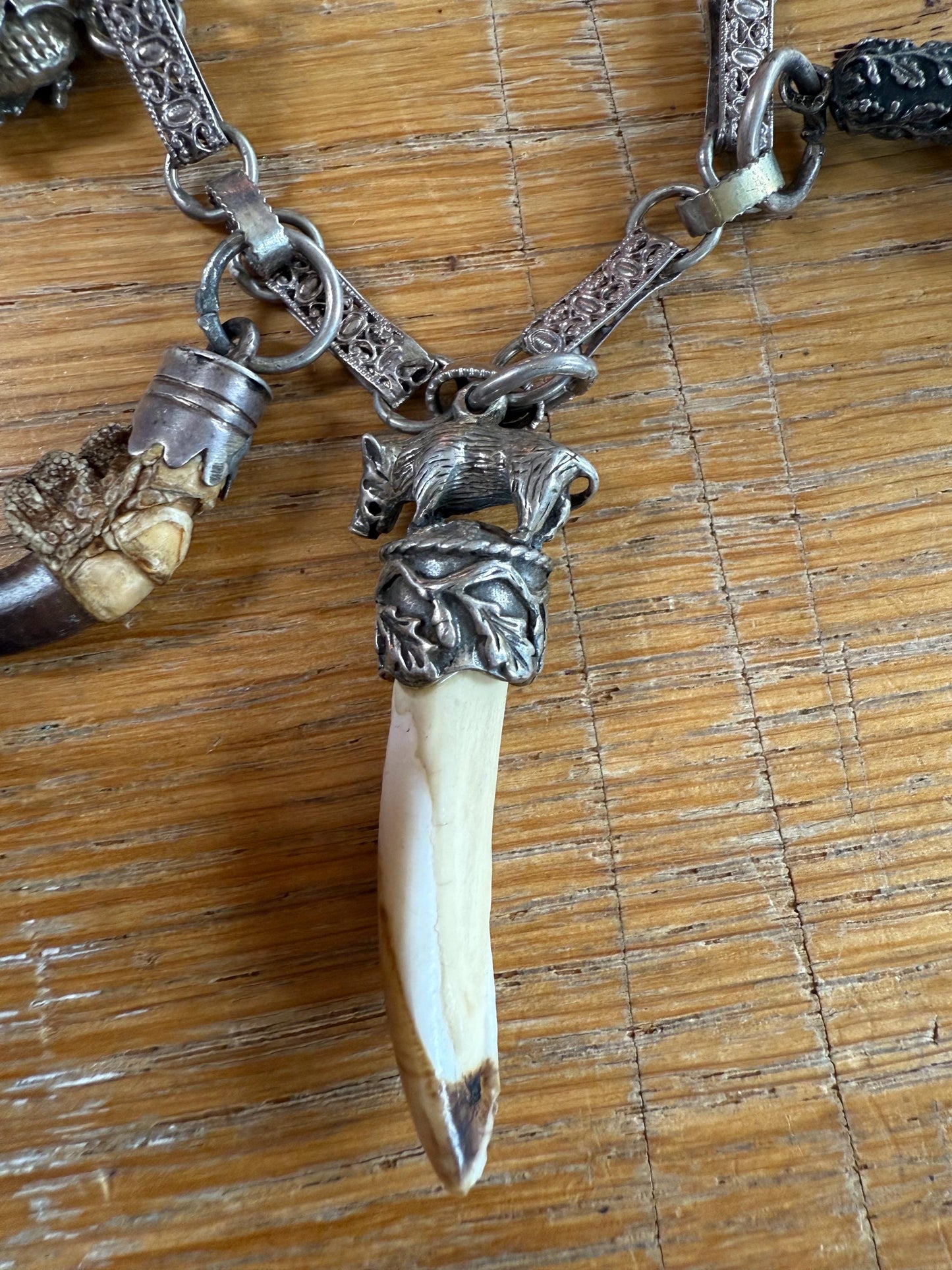 Vintage Silver Charivari Balvaria Hunt Trophies on Bracelet