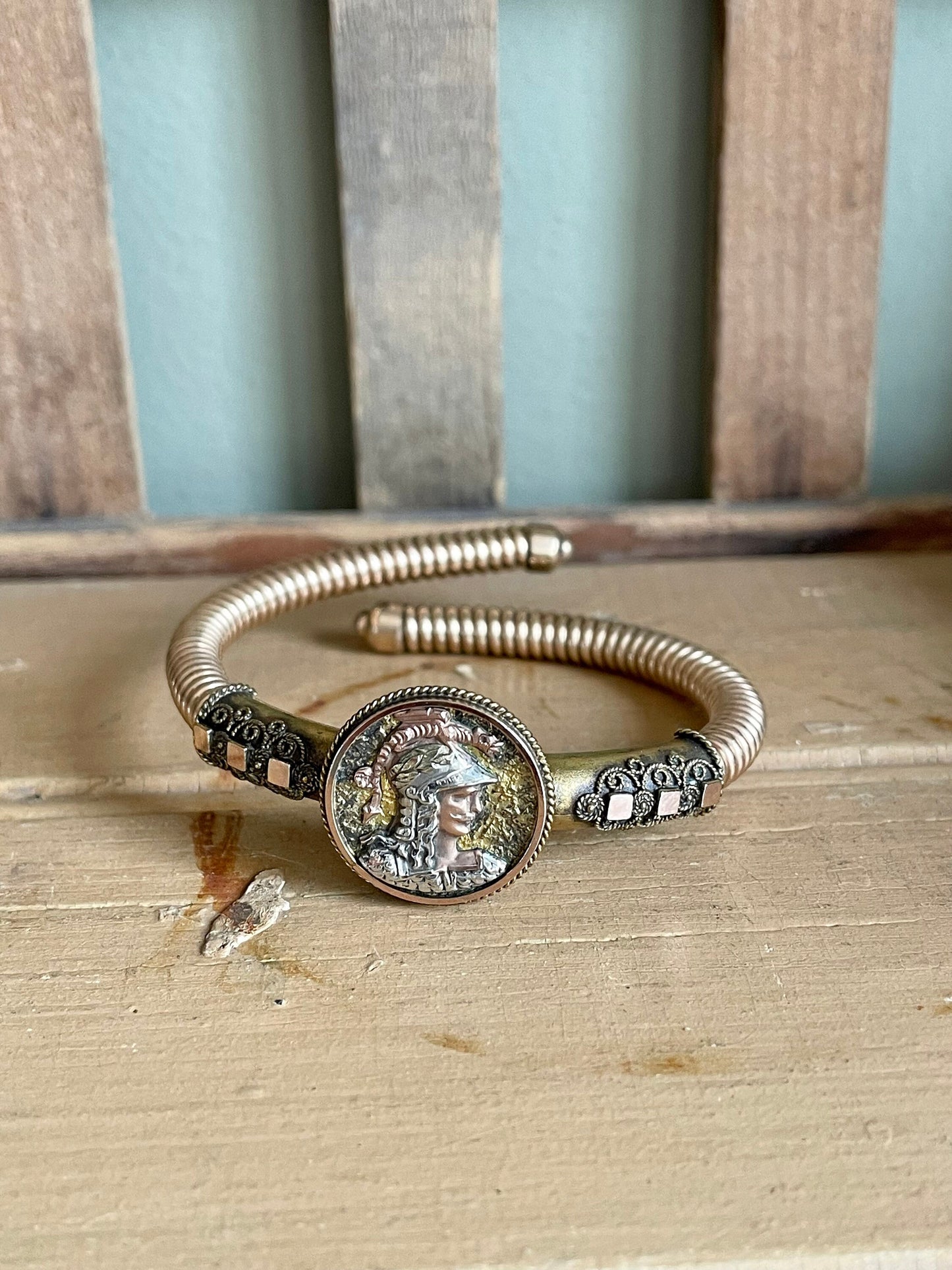 Victorian Tri-Color Gold Solder Flexible Bracelet