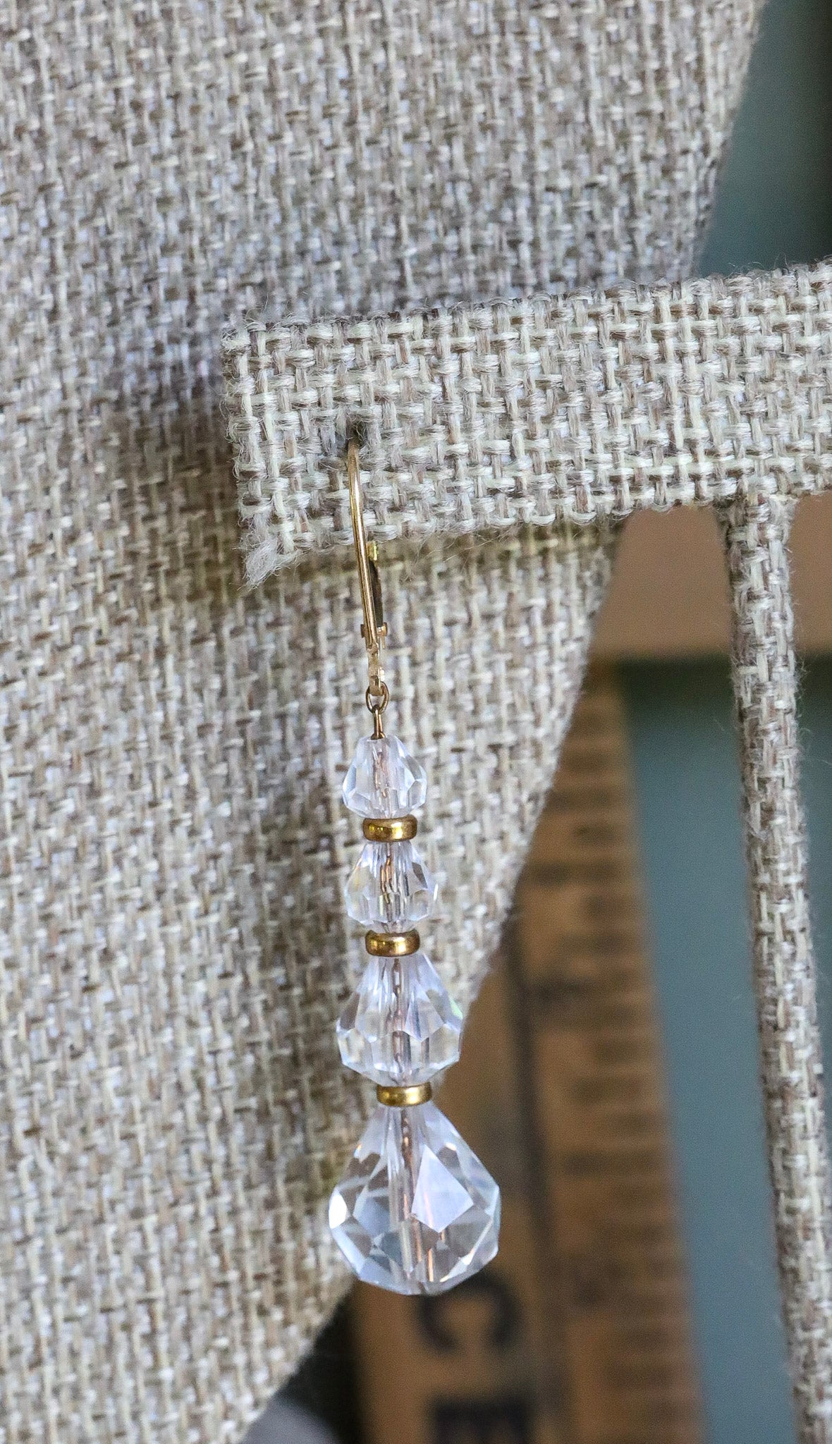 c1940 14K Yellow Gold Onyx and Crystal Necklace and Earrings