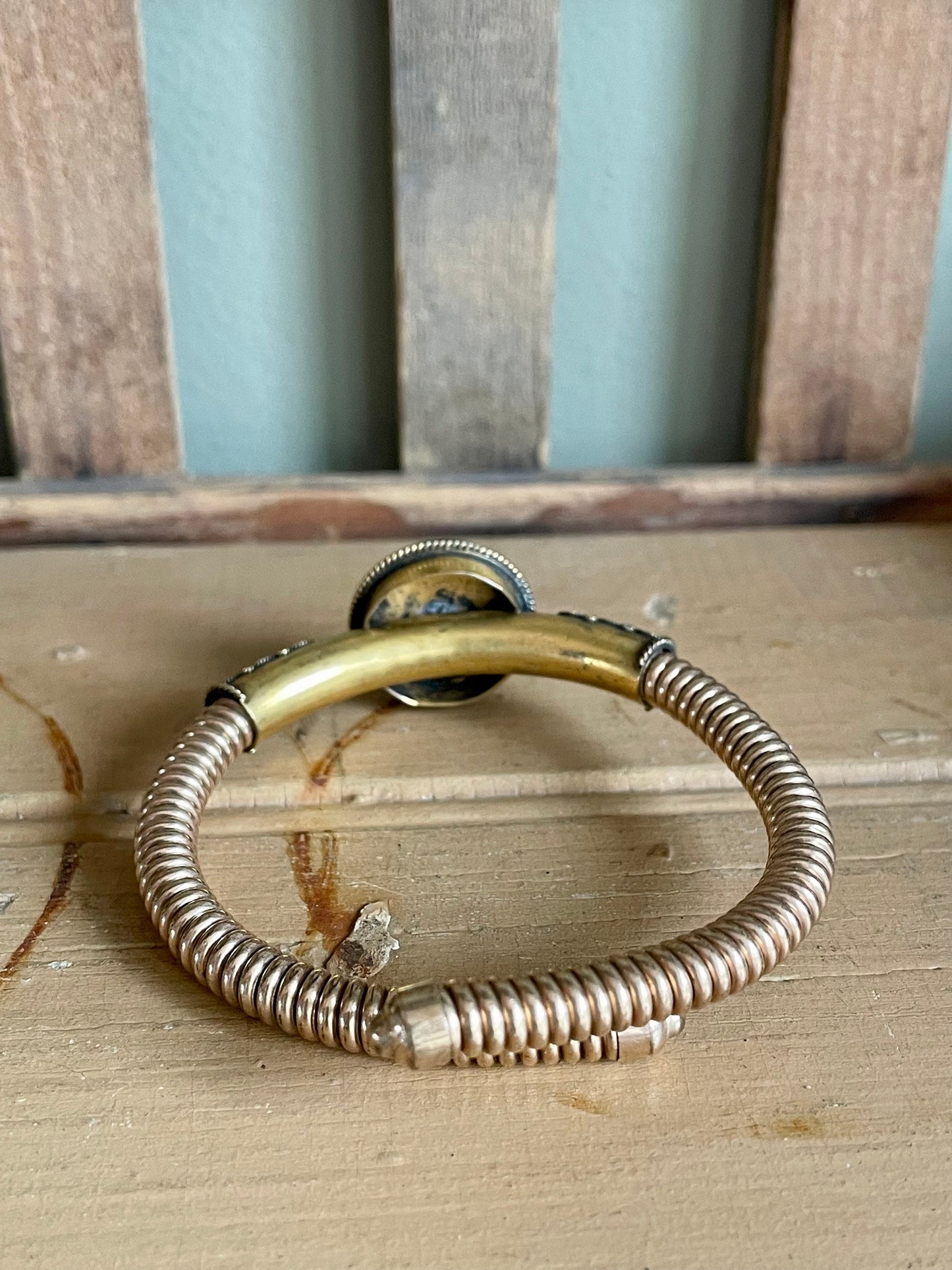 Victorian Tri-Color Gold Solder Flexible Bracelet