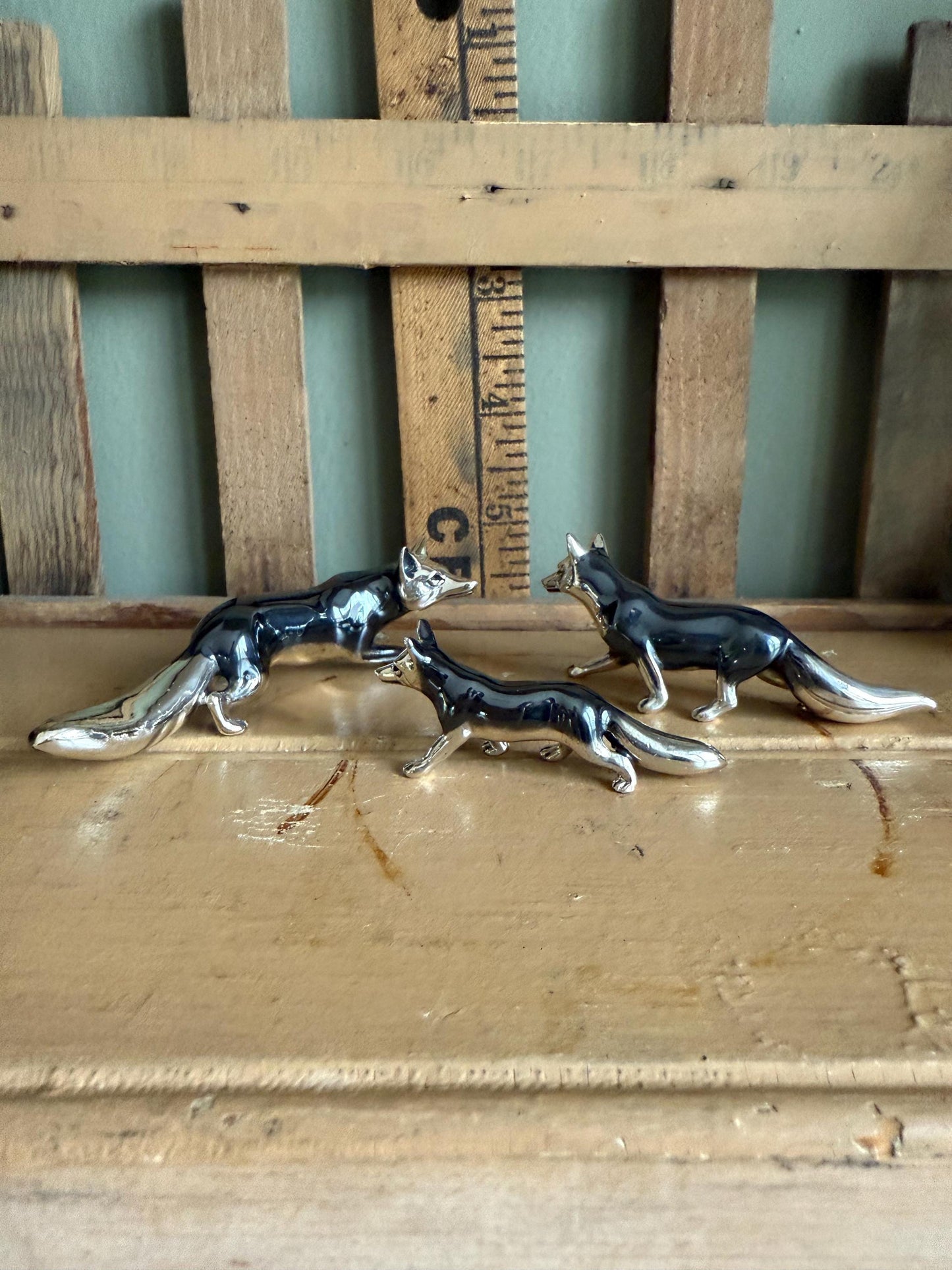 Sterling Silver Artist Made Foxes by Richard Trusselle Jewellers