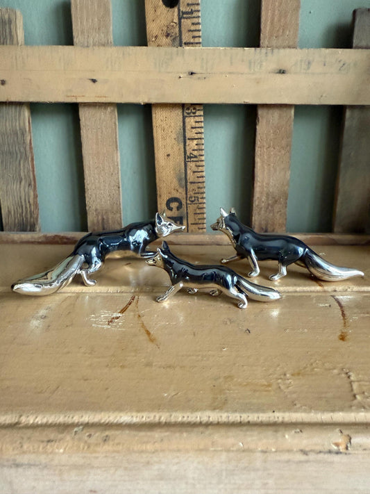 Sterling Silver Artist Made Foxes by Richard Trusselle Jewellers