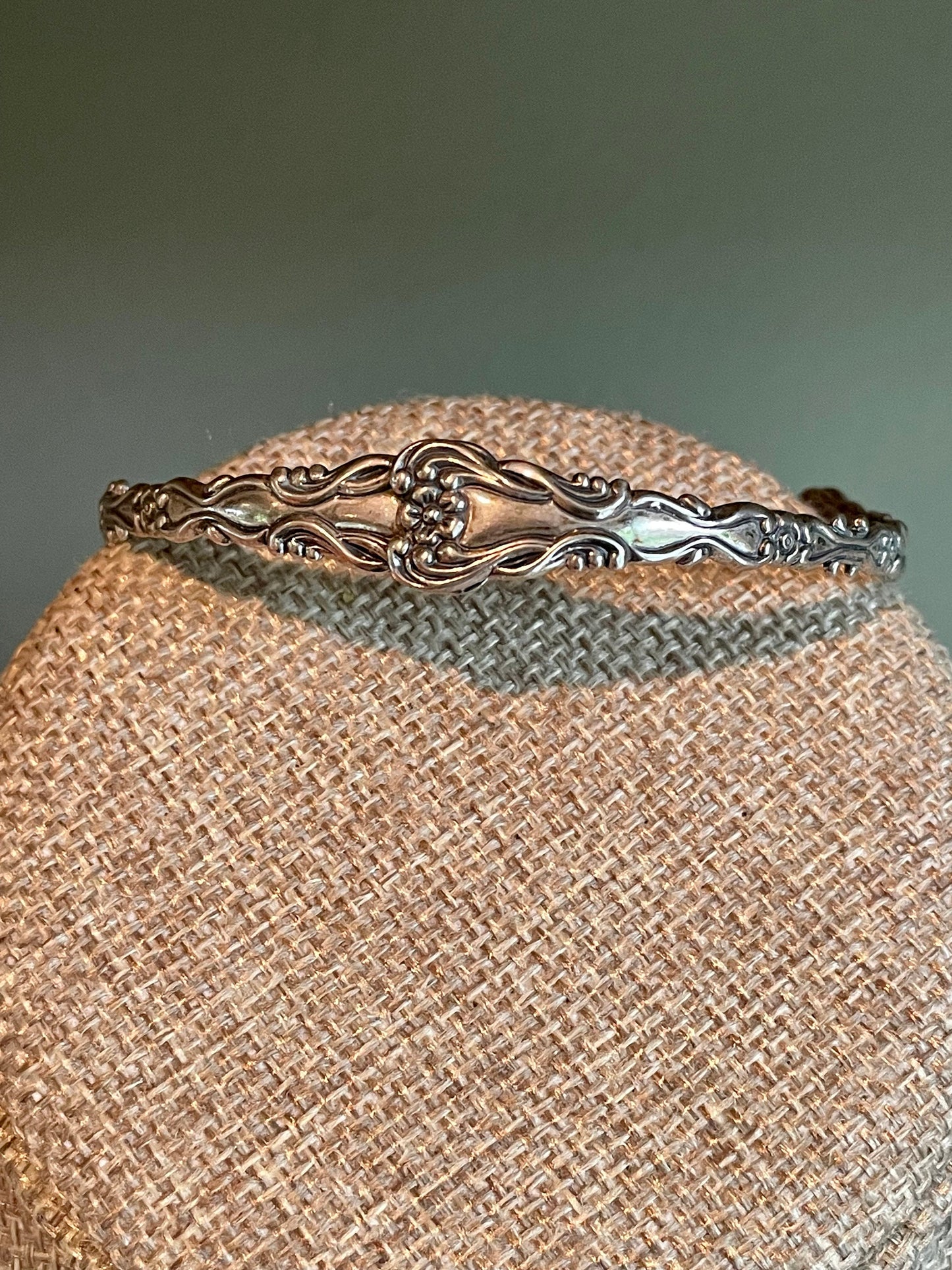 Mid-Century Sterling Silver Beau Flatware Handle Style Bangle