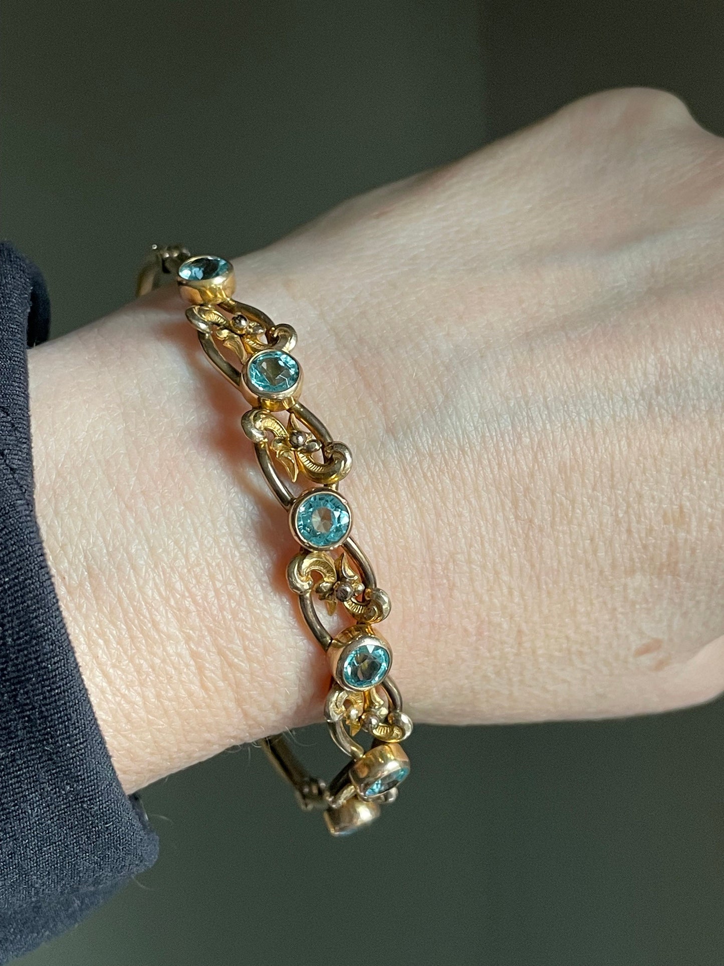 Edwardian Imitation Zircon Gold Filled Bracelet