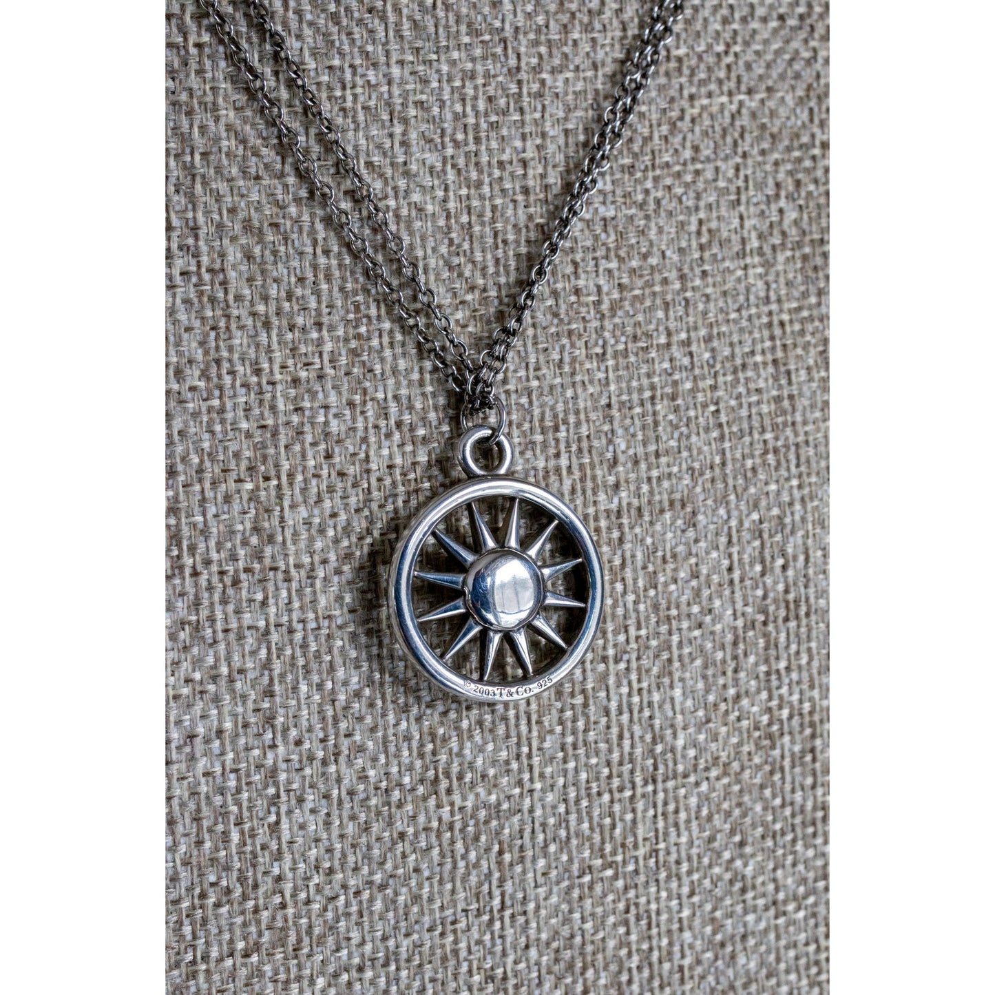 2003 Tiffany & Co. Sterling Silver Sunburst Pendant Necklace