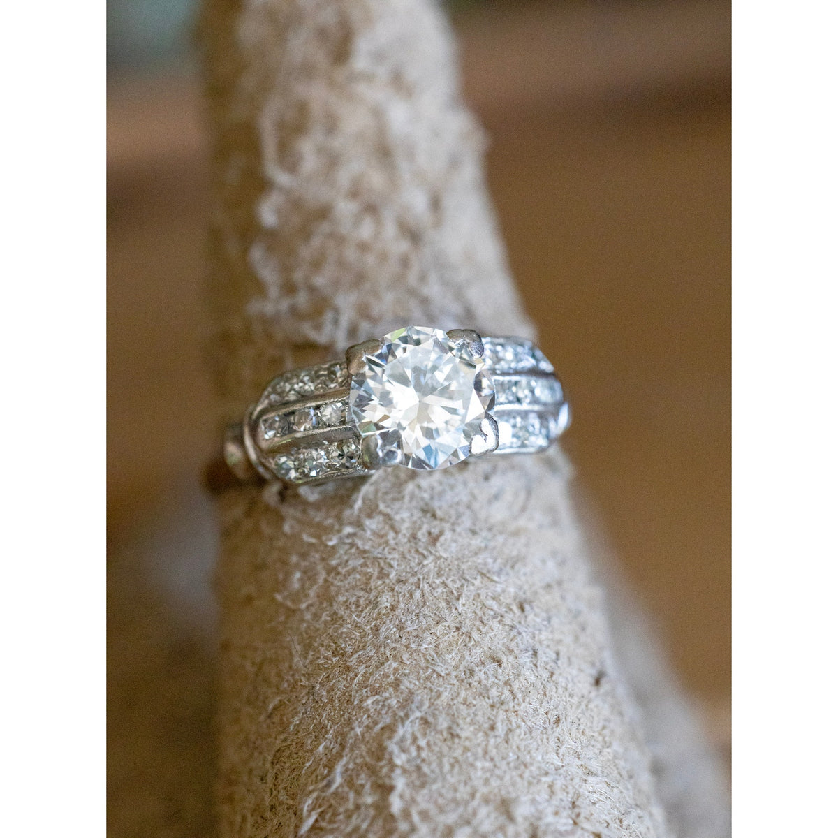 Art Deco Platinum and Iridium Old European Cut Diamond Ring