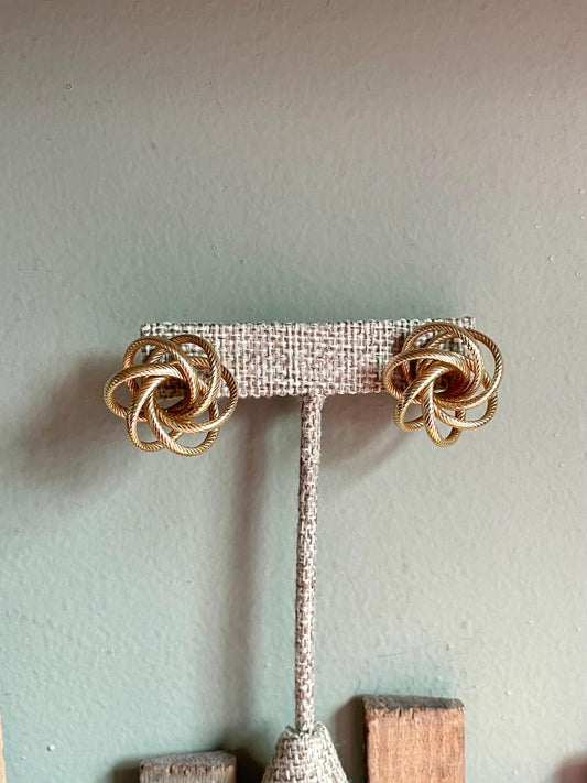 Vintage 14K Loopy Knot Earrings in Yellow Gold