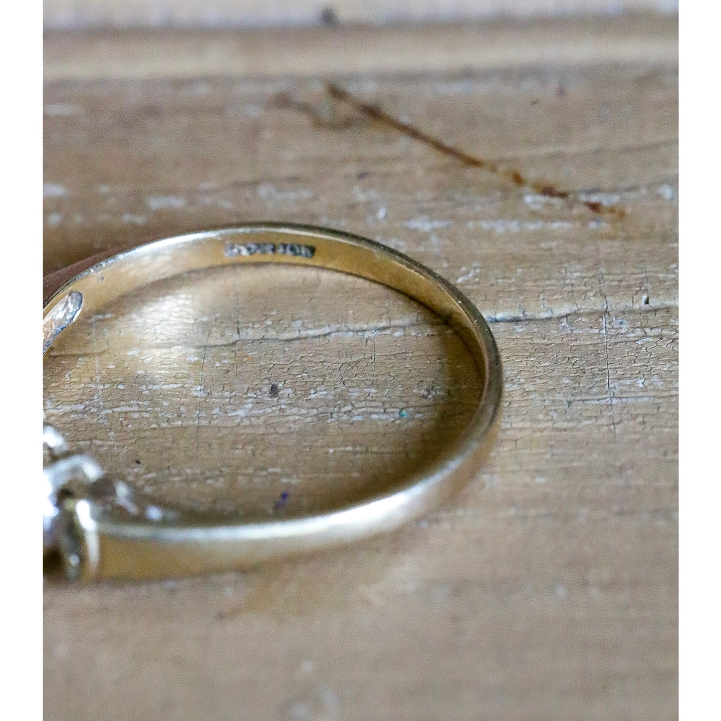 c1970 14K Yellow Gold Marquis Diamond Ring
