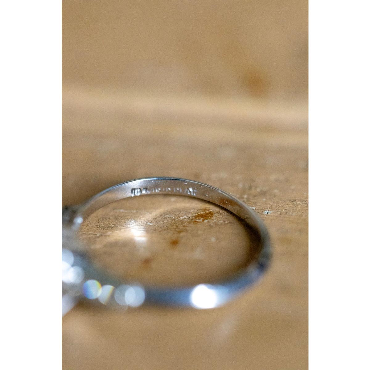 Mid Century Platinum 1.52 -1.54 Carat Natural Diamond Ring
