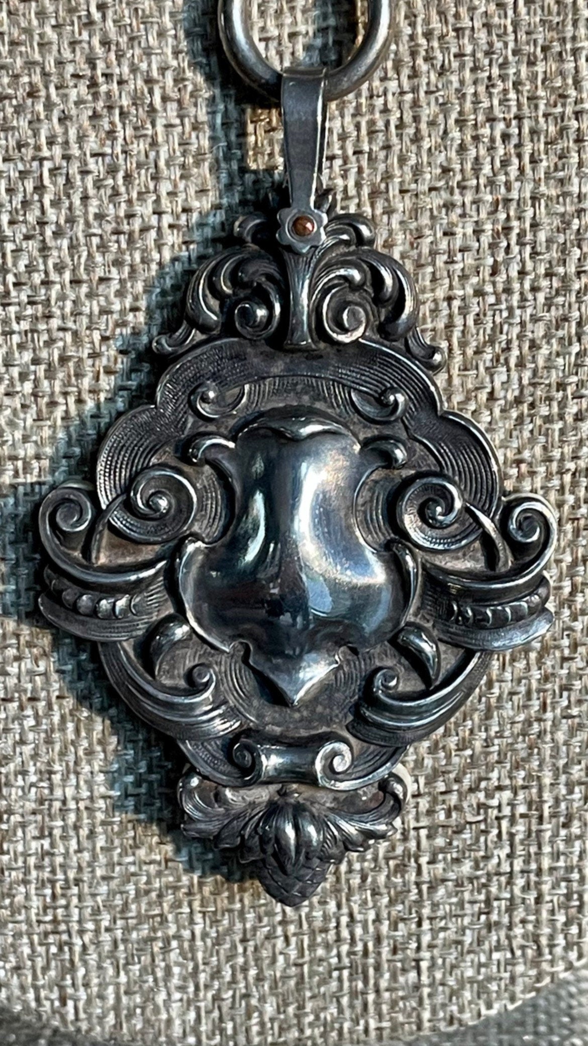 Sterling Silver William B. Kerr Dance Card Pad on Antique Star Motif Chain