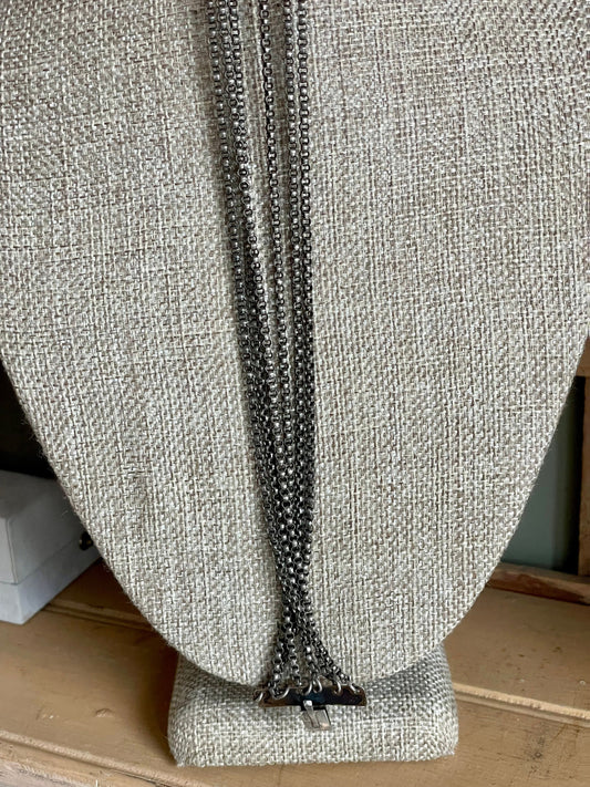 Antique Silver with Gilt Gold Hand Enameled Multi Strand Choker