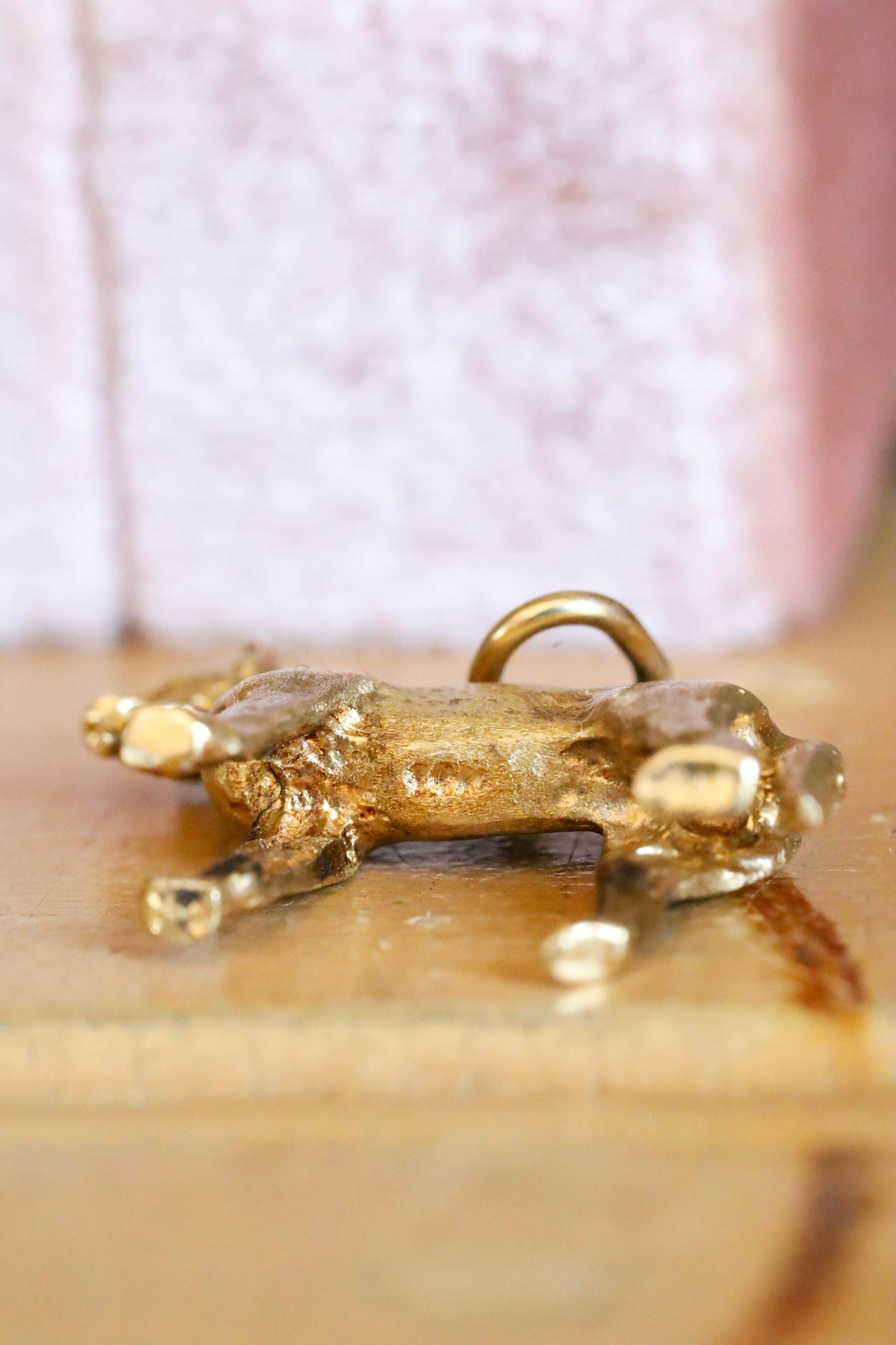 Vintage 14K Yellow Gold Solid German Shepard Dog Pendant Charm