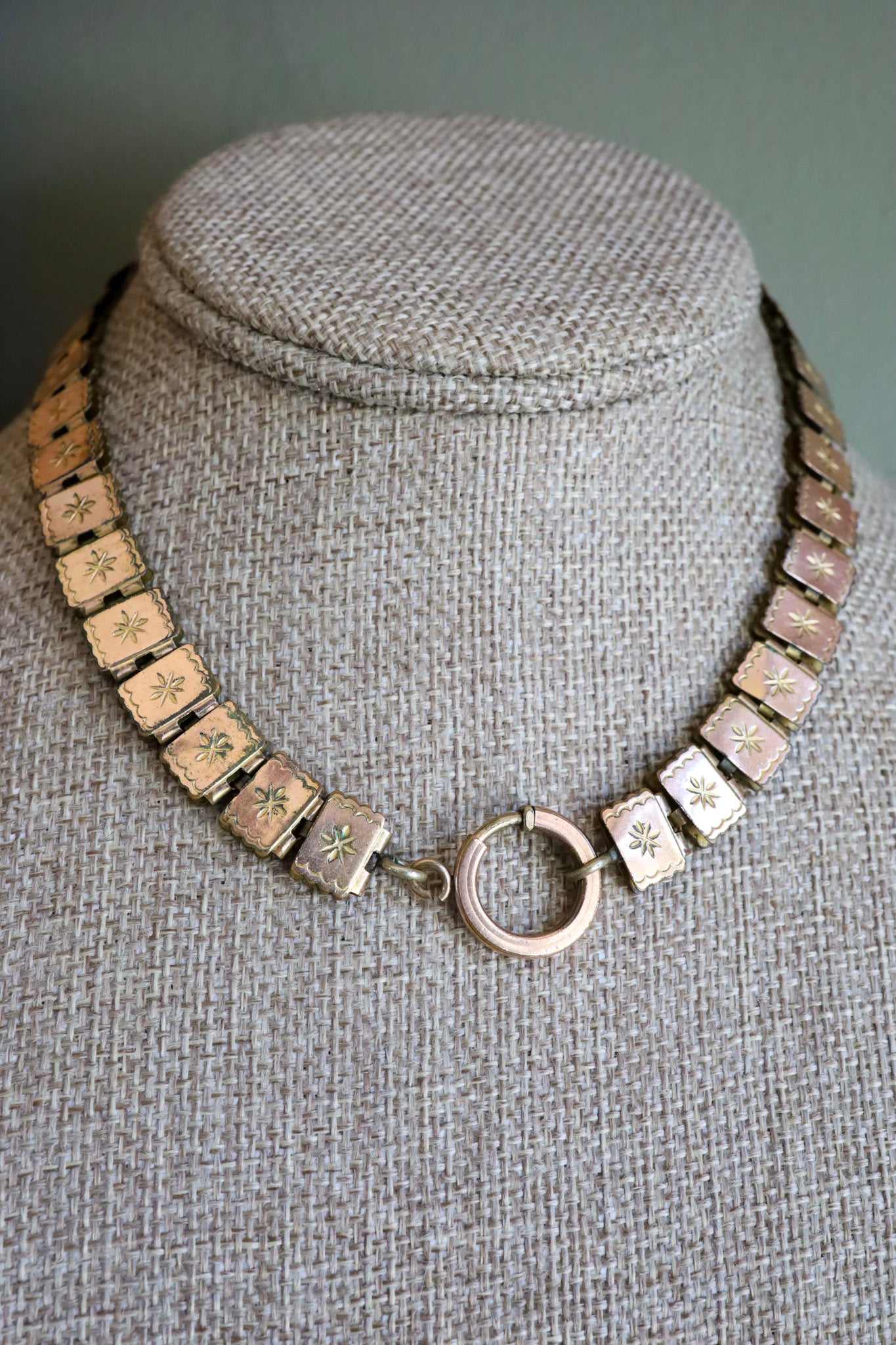A Double Sided Gold Filled Victorian 1880's Bookchain with Huge Clasp to Add Pendant Charms