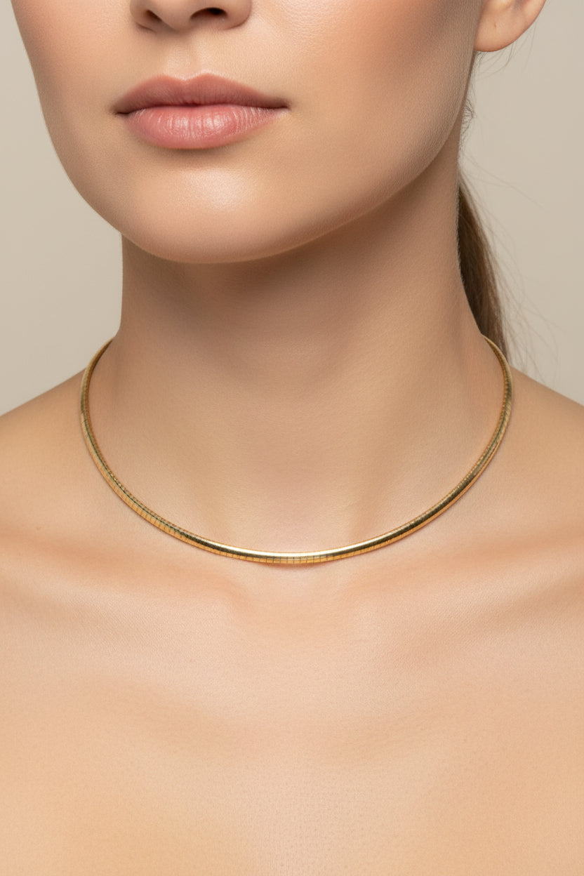 Vintage Solid 14K Yellow Gold Omega Chain 16 Inches Length