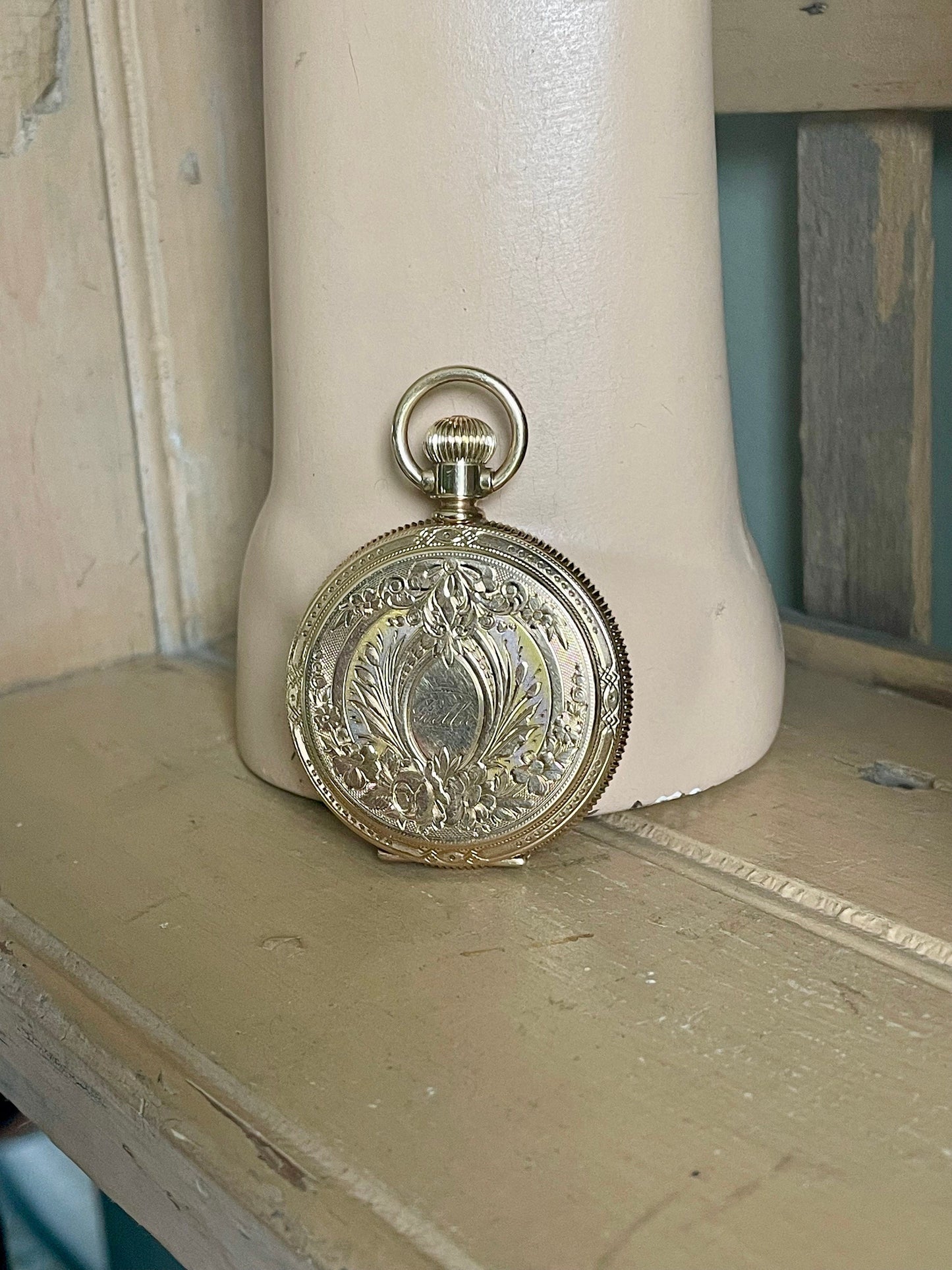 1885 14K Elgin Full Hunter Case Pocket Watch