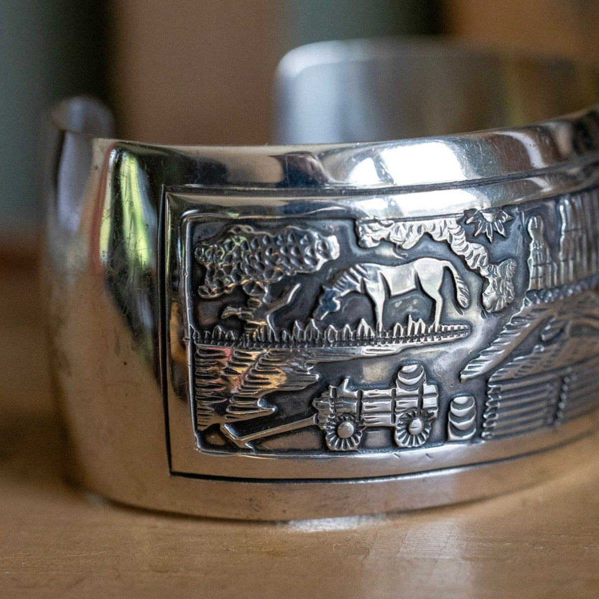 V. Hicks Sterling Silver Storyteller Scenic Cuff