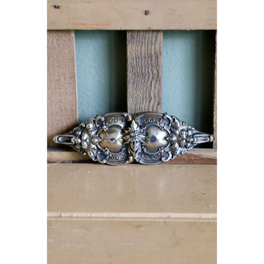 Sterling Silver Art Nouveau Grotesque Belt Buckle