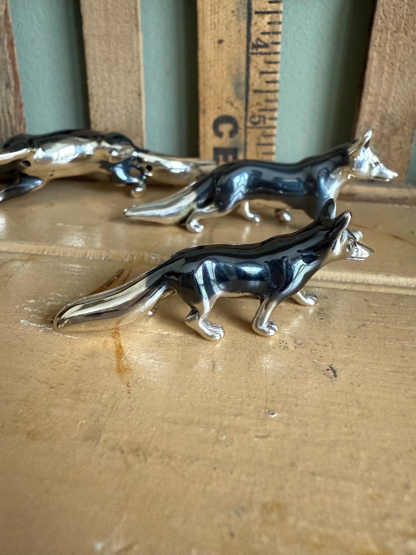 Sterling Silver Artist Made Foxes by Richard Trusselle Jewellers