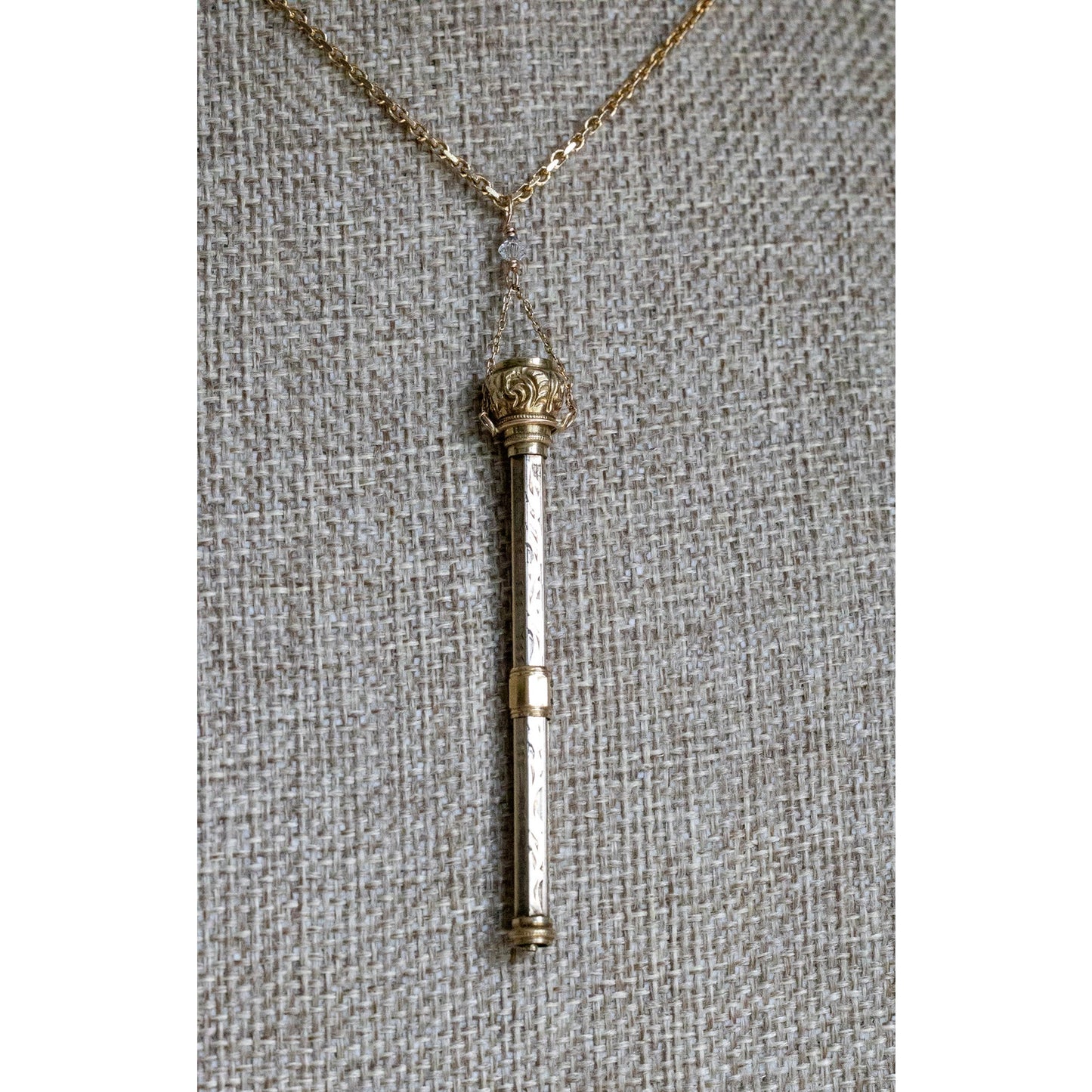 Antique Telescoping Pencil Custom Designed Pendant