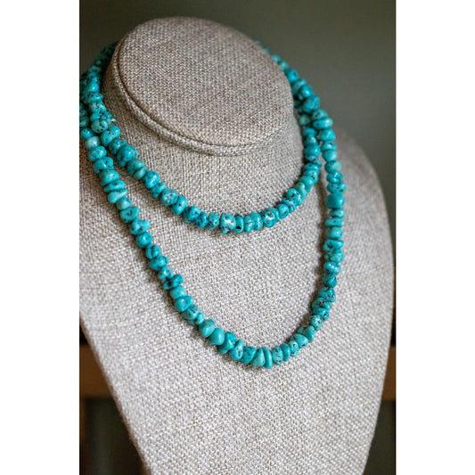 A Vintage Raw Natural Turquoise Nuggest Strand