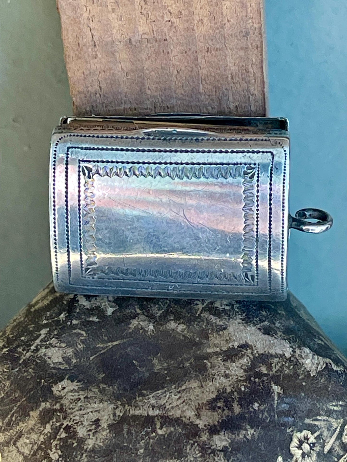 c1810 Georgian Silver Vinaigrette by John Thornton Birmingham Gilt Interior