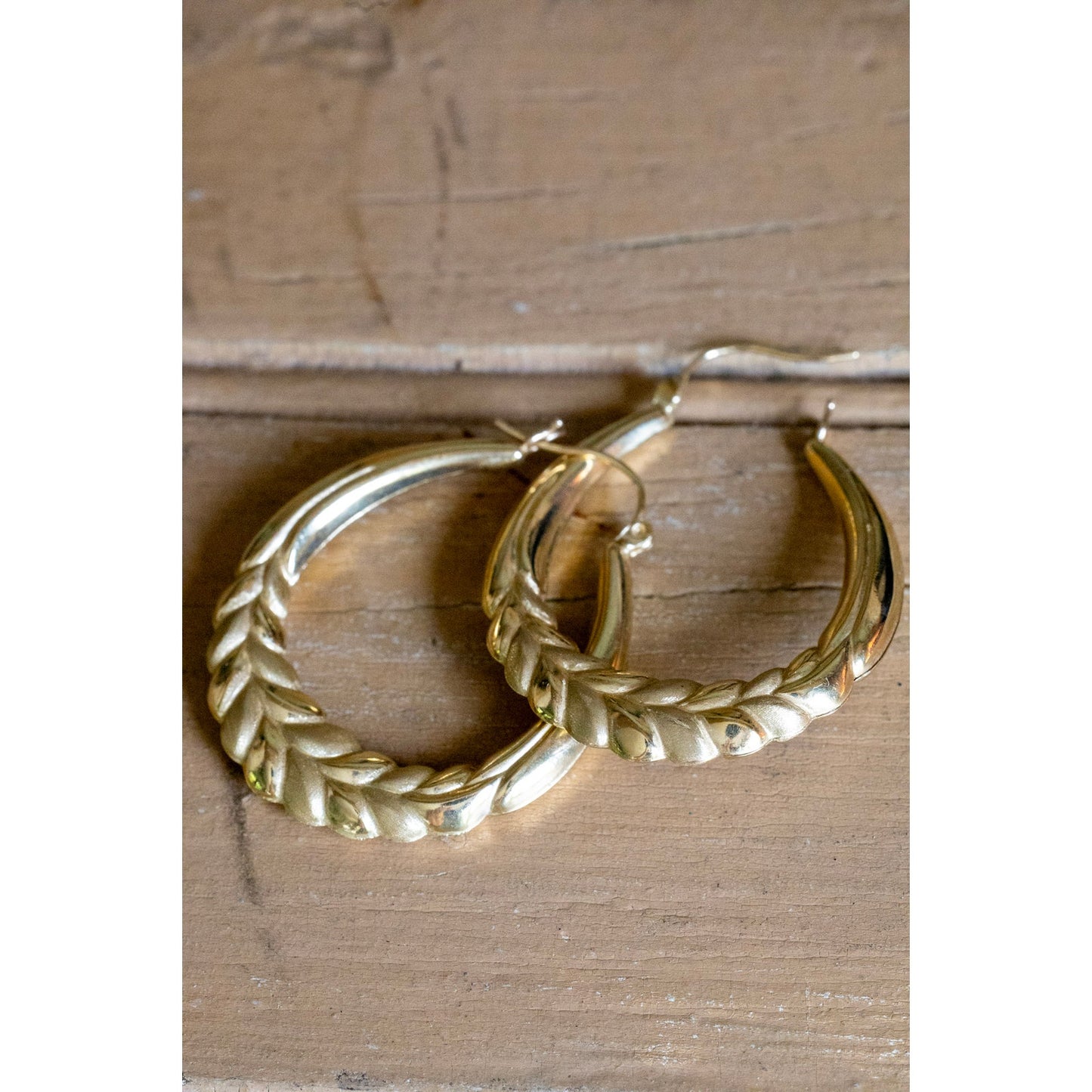 Vintage 14K Yellow Gold Large Oval Hoops