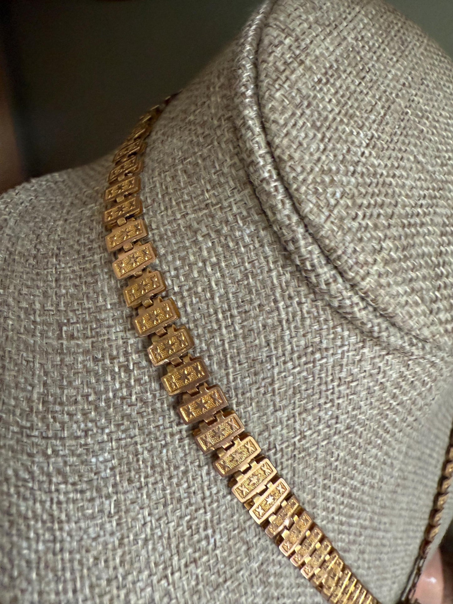 Victorian 1880's Gold Filled Book Chain Cameo Necklace