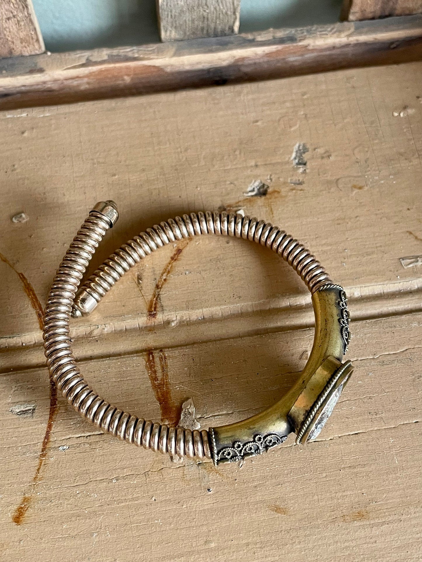 Victorian Tri-Color Gold Solder Flexible Bracelet