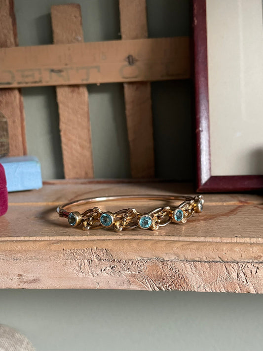 Edwardian Imitation Zircon Gold Filled Bracelet