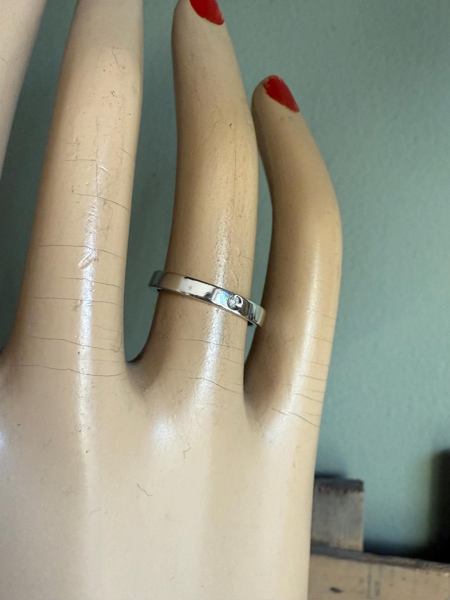 Italian Made Recarlo Vintage Platinum Diamond Band