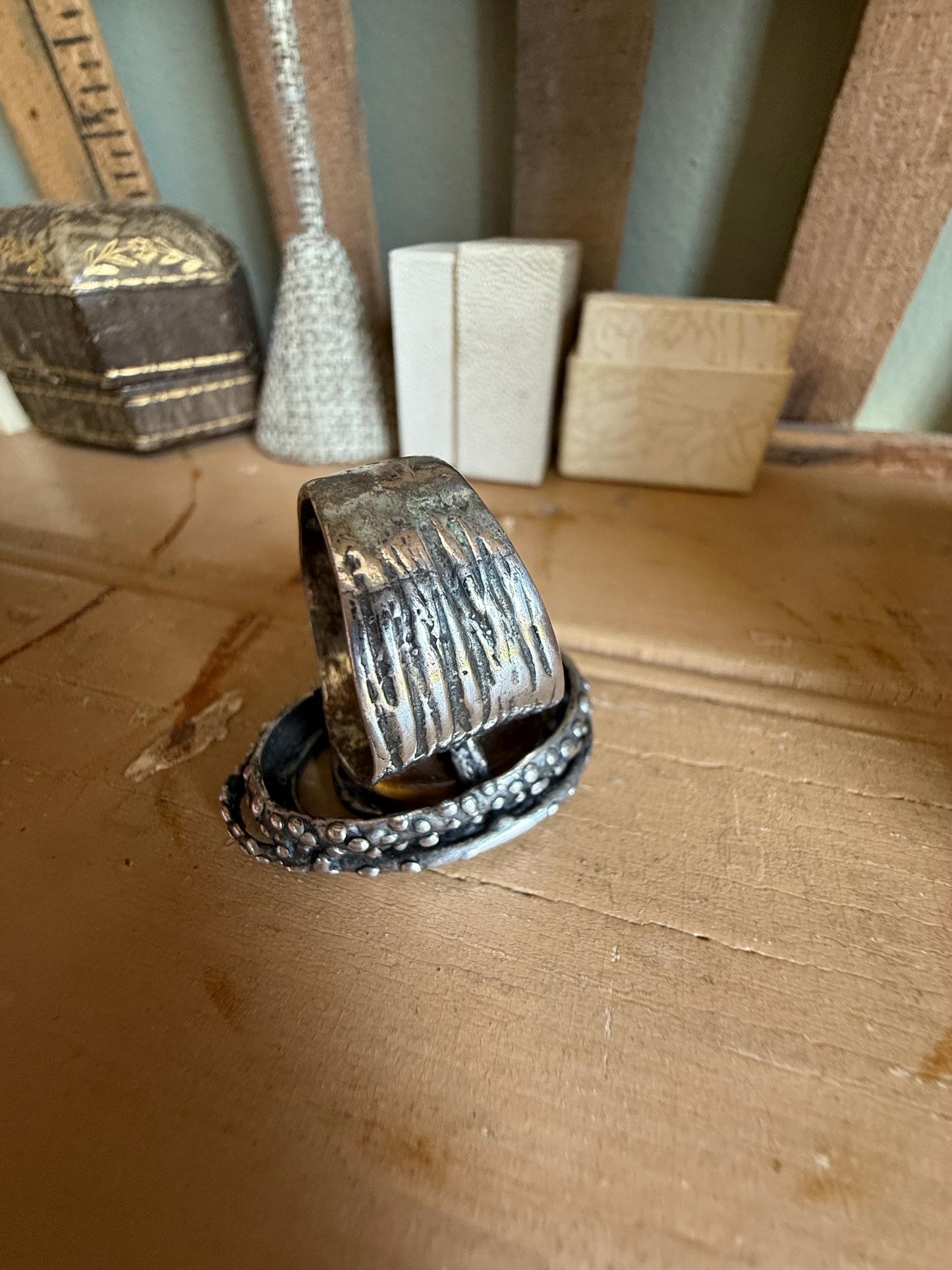 1960-1970 Sterling Silver Artist Made One of a Kind Tiger's Eye Ring