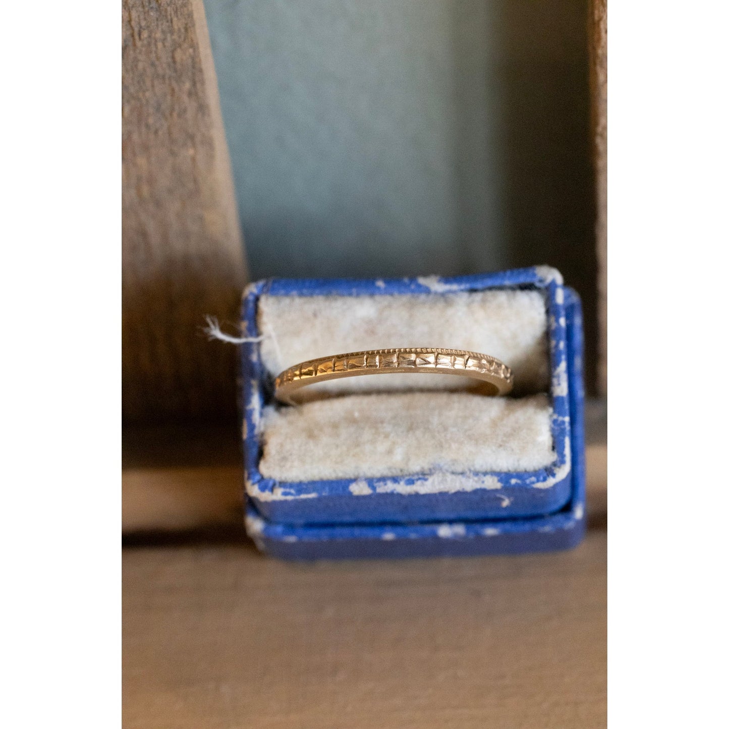 Vintage 14K Yellow Gold Engraved Eternity Band