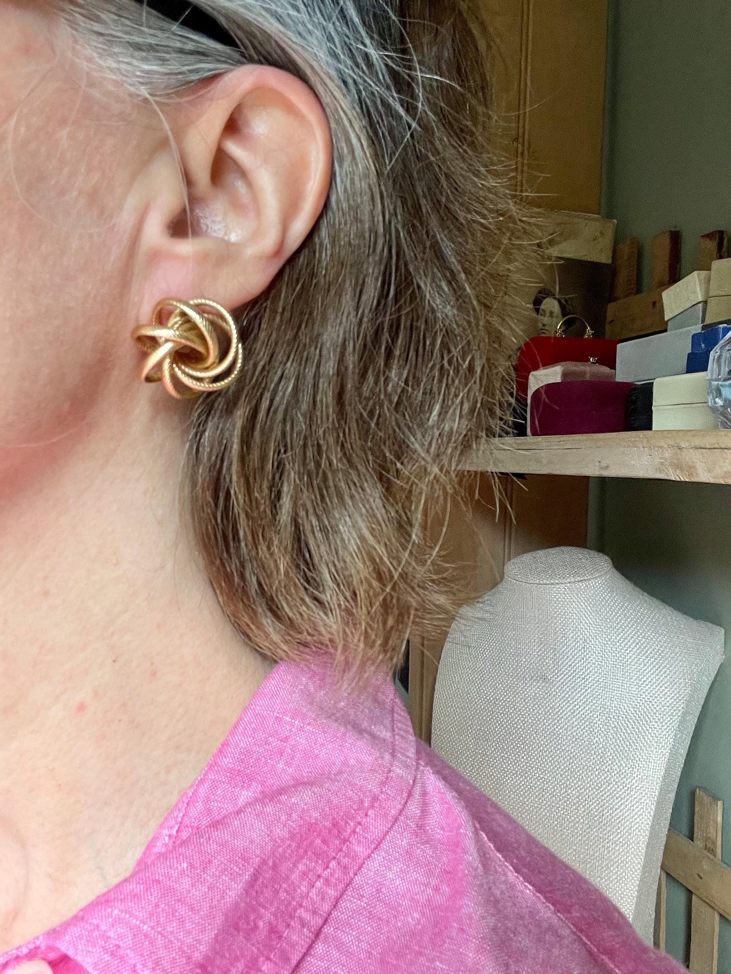 Vintage 14K Loopy Knot Earrings in Yellow Gold