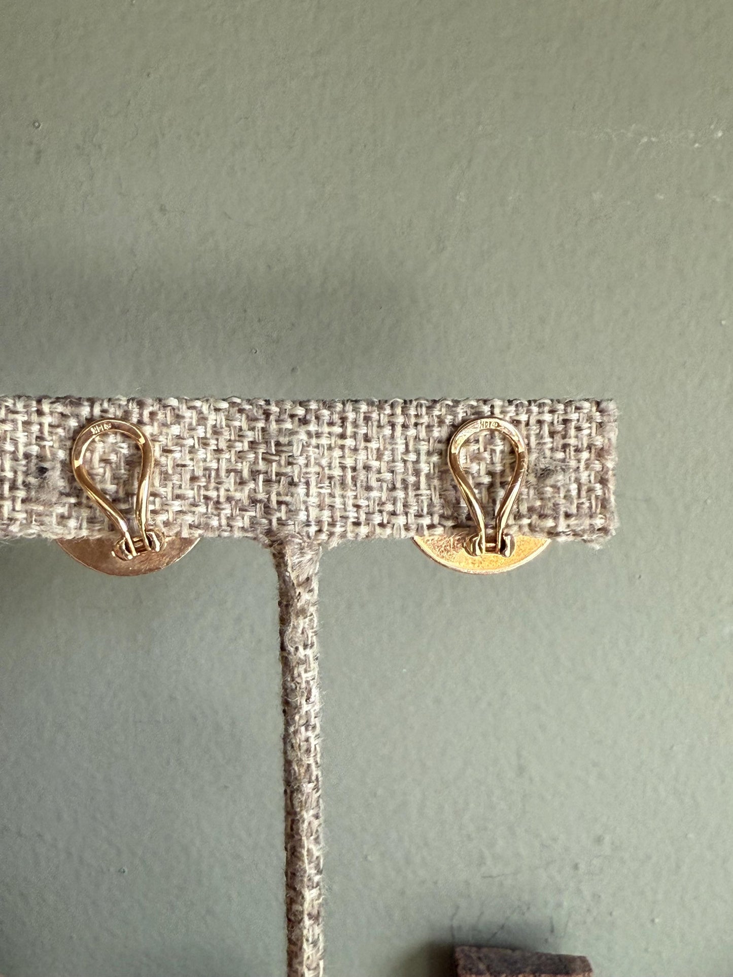 c1980 14K Yellow Gold Disc Clip Back Earrings