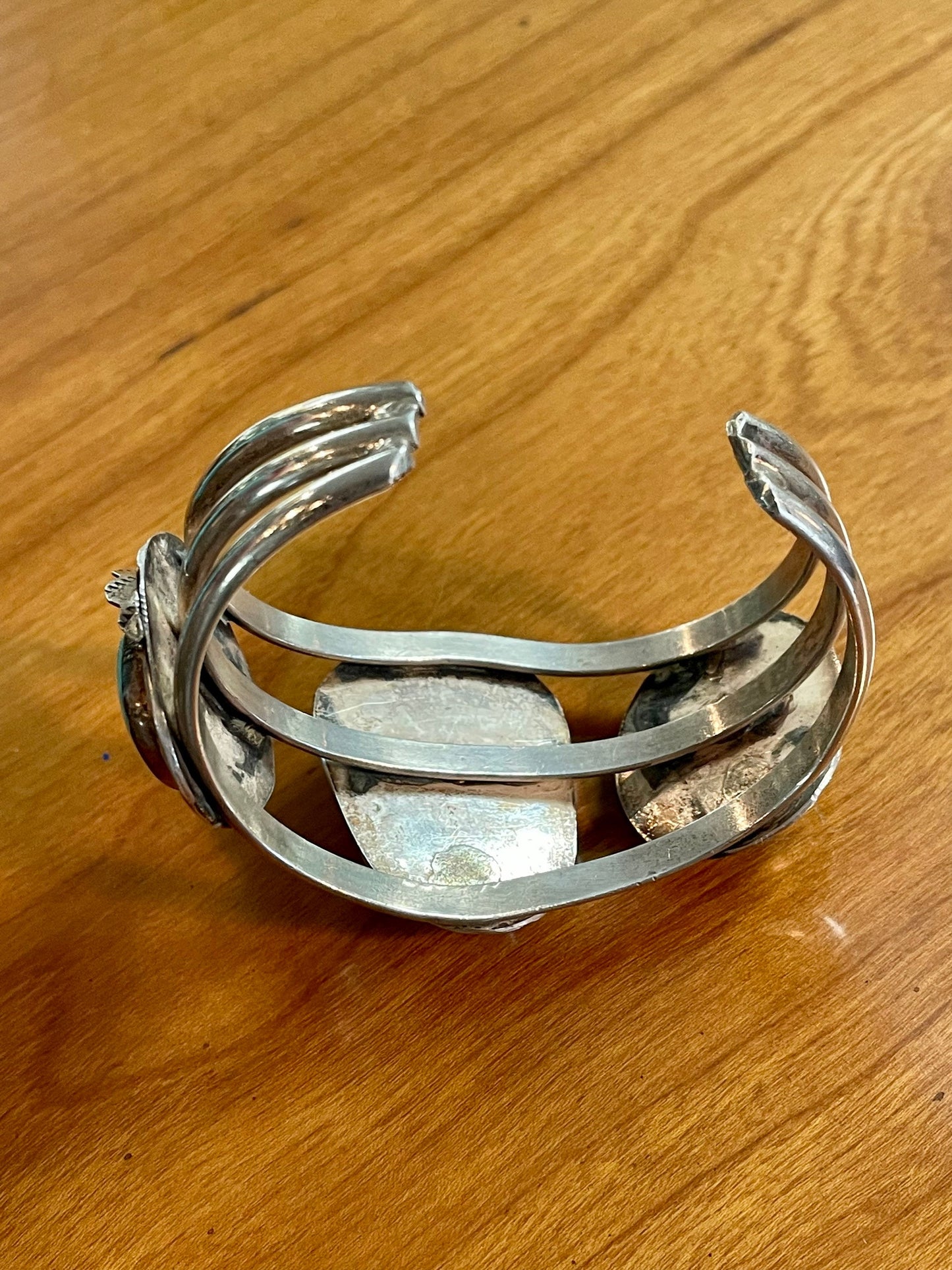 1970’s Vintage Navajo Bezel Set Turquoise Cuff Bracelet