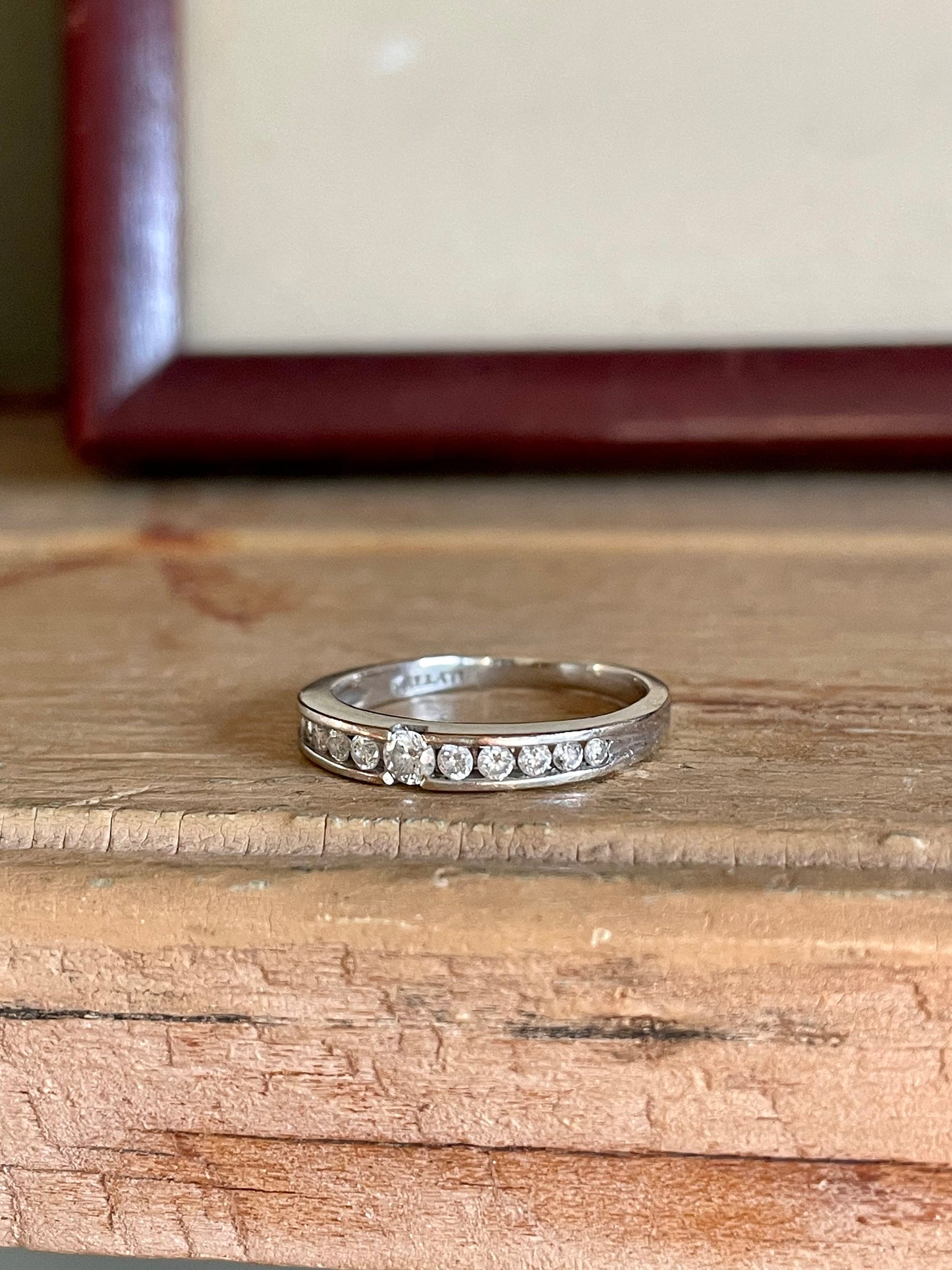 Vintage Kallatti 14K White Gold Approx. .20 ctw Diamond Band