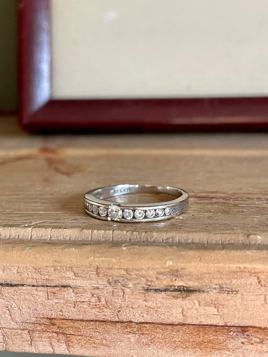 Vintage Kallatti 14K White Gold Approx. .20 ctw Diamond Band